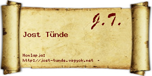 Jost Tünde névjegykártya